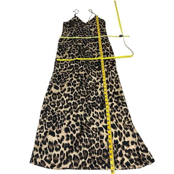 Forever 21 Super Sexy Leopard Maxi Slip‎ Strappy Date Night Dress Size Small - Picture 8 of 15